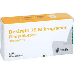 Abbildung: Desirett 75 Mikrogramm Filmtabletten 6X28 St, Filmtabletten PZN 18849434