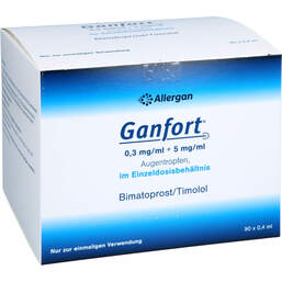 Abbildung: Ganfort 0,3 mg / ml + 5 mg / ml AT im Einzeldosisbeh. 90X0.4 ml, Augentropfen PZN 18863428