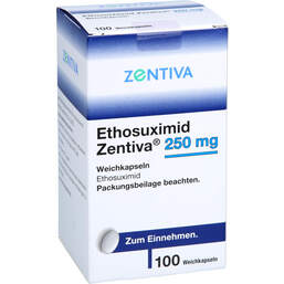 Abbildung: Ethosuximid Zentiva 250 mg Weichkapseln 100 St, Weichkapseln PZN 18873964