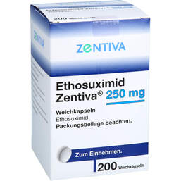 Abbildung: Ethosuximid Zentiva 250 mg Weichkapseln 200 St, Weichkapseln PZN 18873970
