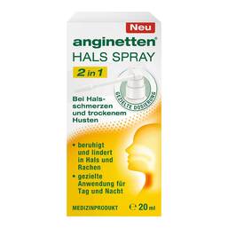 Abbildung: Anginetten Halsspray 2in1 Erwachsene 20 ml, Spray PZN 18878571