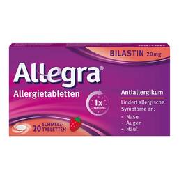 Abbildung: Allegra Allergietabletten 20 mg Schmelztabletten 20 St, Schmelztabletten PZN 18878909
