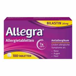 Abbildung: Allegra Allergietabletten 20 mg Tabletten 100 St, Tabletten PZN 18887647