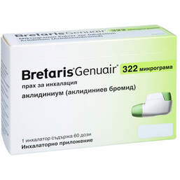 Abbildung: Bretaris Genuair 322 µg Pulver z.Inhalation 1x60ED 1 St, Inhalationspulver PZN 18891732