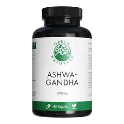 Abbildung: Green Naturals Ashwagandha 2500mg hochdosiert vegane Kapseln Kapseln, 180 St PZN 18905440