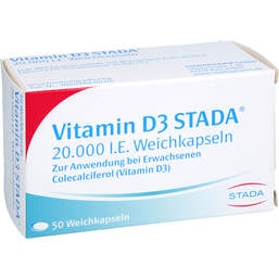 Abbildung: Vitamin D3 STADA 20.000 I.E. Weichkapseln 50 St, Weichkapseln PZN 18908243