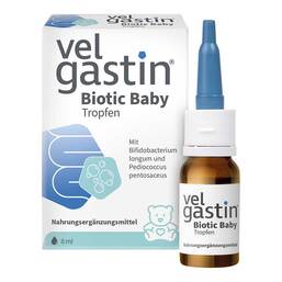 Abbildung: Velgastin Biotic Baby Tropfen 8 ml, Tropfen zum Einnehmen PZN 18910493
