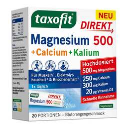 Abbildung: Taxofit Magnesium 500 + Calcium + Kalium Direkt Granulat 20 St, Granulat PZN 18913818