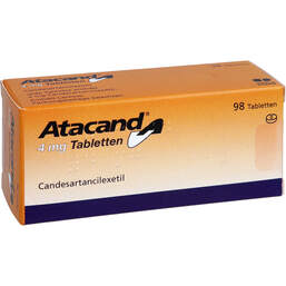 Abbildung: Atacand 4 mg Tabletten 98 St, Tabletten PZN 19058249