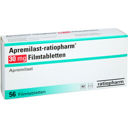 Abbildung: Apremilast-ratiopharm 30 mg Filmtabletten 56 St, Filmtabletten PZN 19059289