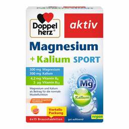 Abbildung: Doppelherz Magnesium + Kalium Sport Brausetabletten 6X15 St, Brausetabletten PZN 19068897