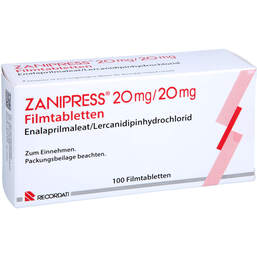 Abbildung: Zanipress 20 mg / 20 mg Filmtabletten 100 St, Filmtabletten PZN 19075058