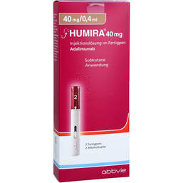 Abbildung: Humira 40 mg / 0,4 ml Injektionslösung im Fertigpen 2 St, Injektionslösung PZN 19077057