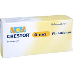 Abbildung: Crestor 5 mg Filmtabletten 100 St, Filmtabletten PZN 19078855