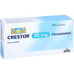 Abbildung: Crestor 20 mg Filmtabletten 100 St, Filmtabletten PZN 19078890