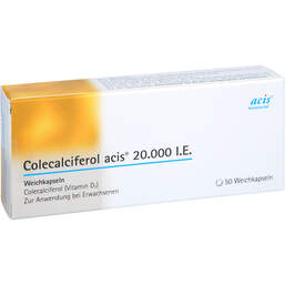 Abbildung: Colecalciferol acis 20.000 I.E. Weichkapseln 50 St, Weichkapseln PZN 19094742