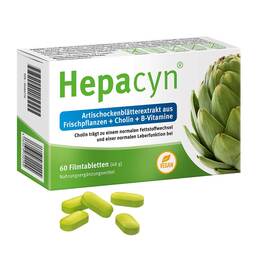 Abbildung: Hepacyn Artischocke Cholin Filmtabletten 60 St, Filmtabletten PZN 19096770