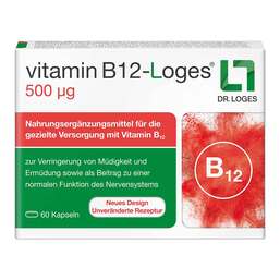 Abbildung: Vitamin B12-Loges 500 µg Kapseln 60 St, Kapseln PZN 19101063