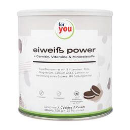 Abbildung: For You eiweiß power Cookies & Cream Pulver 750 g, Pulver PZN 19106592