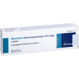 Abbildung: Wynzora 50 Mikrogramm / g + 0,5 mg / g Creme 60 g, Creme PZN 19107255