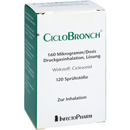 Abbildung: Ciclobronch 160 µg / Dosis Druckgasinh.Lösung 120 ED 1 St, Dosieraerosol PZN 19107686