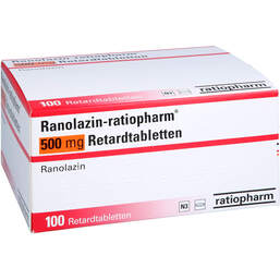 Abbildung: Ranolazin-ratiopharm 500 mg Retardtabletten 100 St, Retard-Tabletten PZN 19114462