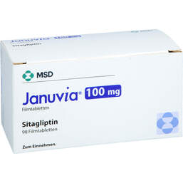 Abbildung: Januvia 100 mg Filmtabletten 98 St, Filmtabletten PZN 19124851