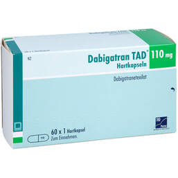 Abbildung: Dabigatran TAD 110 mg Hartkapseln 60 St, Hartkapseln PZN 19139338
