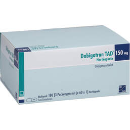 Abbildung: Dabigatran TAD 150 mg Hartkapseln 180 St, Hartkapseln PZN 19139344