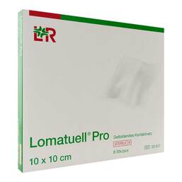 Abbildung: Lomatuell Pro 10x10 cm steril 8 St, Verband PZN 19144552