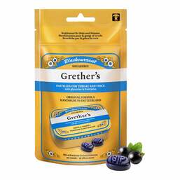 Abbildung: Grethers Blackcurrant Silber zuckerfrei Past.Beutel Refill 110 g, Pastillen PZN 19145586 