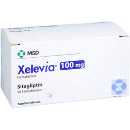 Abbildung: Xelevia 100 mg Filmtabletten 98 St, Filmtabletten PZN 19150469