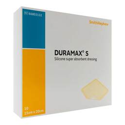Abbildung: Duramax S 15x20 cm Superabsorber Silikonverband 10 St, Verband PZN 19151109