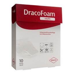 Abbildung: Dracofoam easyfix Schaumstoff Wundauflage 10x20 cm 10 St, Verband PZN 19156845
