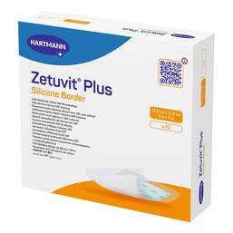 Abbildung: Zetuvit Plus Silicone Border steril 17,5x17,5 cm 10 St, Kompressen PZN 19157000