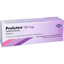 Abbildung: Prolutex 25 mg Injektionslösung Durchstechflasche  14 St, Injektionslösung PZN 19168156