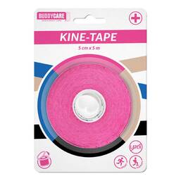 Abbildung: Kine-Tape latexfrei Buddycare med 5cmx5m pinkrosa 1 St, Bandage PZN 19169813