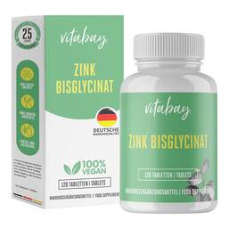 Abbildung: Zink Bisglycinat 25 mg hochdosiert Tabletten 120 St, Tabletten PZN 19179757