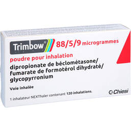 Abbildung: Trimbow 88 / 5 / 9 µg 120ED Pulver zur Inhalation Nexthaler 1 St, Inhalationspulver PZN 19180051