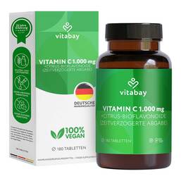 Abbildung: Vitamin C + Bioflavonoide 1000 mg vegan hochdosiert 180 St, Tabletten PZN 19183167