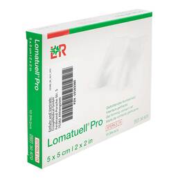 Abbildung: Lomatuell Pro 5x5 cm steril 10 St, Verband PZN 19183380