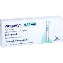 Abbildung: Wegovy 0,25 mg Flextouch Injektionslösung Fertigpen 1X1.5 ml, Injektionslösung PZN 19196661