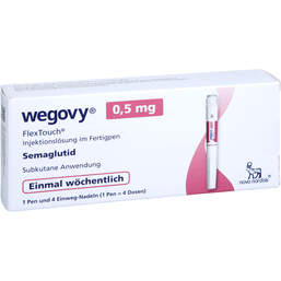 Abbildung: Wegovy 0,5 mg Flextouch Injektionslösung Fertigpen 1X1.5 ml, Injektionslösung PZN 19196678