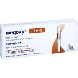Abbildung: Wegovy 1 mg Flextouch Injektionslösung Fertigpen 1X3 ml, Injektionslösung PZN 19196684