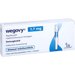 Abbildung: Wegovy 1,7 mg Flextouch Injektionslösung Fertigpen 1X3 ml, Injektionslösung PZN 19196690