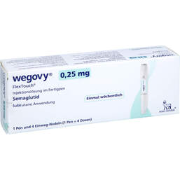 Abbildung: Wegovy 0,25 mg Flextouch Injektionslösung Fertigpen 1X1.5 ml, Injektionslösung PZN 19197643