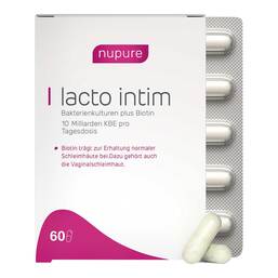 Abbildung: Lacto Intim Milchsäurebakterien + Biotin Kapseln magensaftresistent, 60 St PZN 19200948