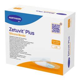 Abbildung: Zetuvit Plus Silicone Border 8x8 cm 10 St, Kompressen PZN 19203527