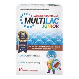 Abbildung: Multilac Synbiotikum Junior Täfelchen 10 St, Täfelchen PZN 19205911