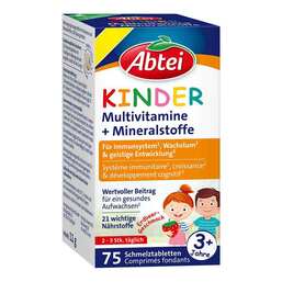 Abbildung: Abtei Kinder Multivitamin + Mineralst.DACH Schmelztab. 75 St, Schmelztabletten PZN 19208016